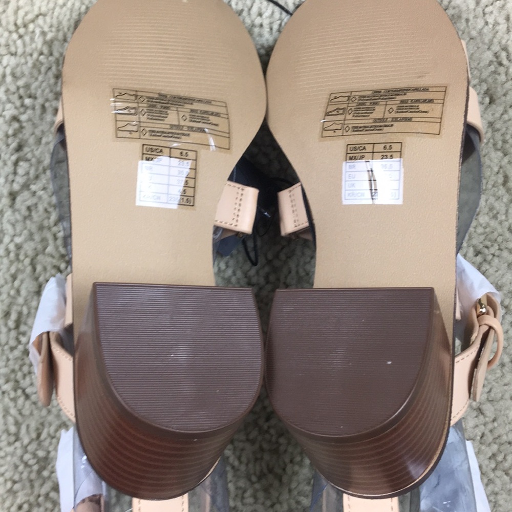 Forever 21 Nude Sandal Heels Shoes Size 6.5 - Picture 5 of 7